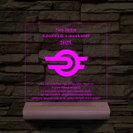 MÁV emlék 7 színű 3D led lámpa fa talppal