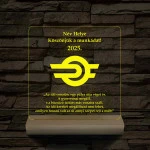 MÁV emlék 7 színű 3D led lámpa fa talppal