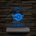 MÁV emlék 7 színű 3D led lámpa fa talppal