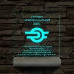MÁV emlék 7 színű 3D led lámpa fa talppal