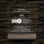 BKK eseményekhez, nyugdíjba vonuláshoz  7 színű 3D led lámpa fa talppal