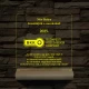 BKK eseményekhez, nyugdíjba vonuláshoz  7 színű 3D led lámpa fa talppal