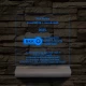 BKK eseményekhez, nyugdíjba vonuláshoz  7 színű 3D led lámpa fa talppal
