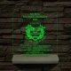 Katonai Emléklámpa – Magyar Honvédség Logóval 3D LED 7 Színű Fa Talppal
