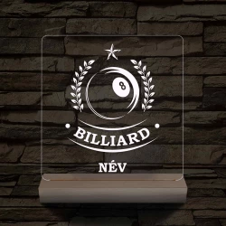 Személyre szabott Biliárd 7 színű 3D LED Lámpa – Fatalpas Gravírozott Ajándék