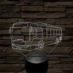 Személyre Szabható Busz Műanyagtalpas 3D LED Lámpa 