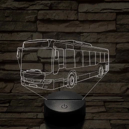 Személyre Szabható Busz Műanyagtalpas 3D LED Lámpa 