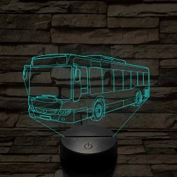 Személyre Szabható Busz Műanyagtalpas 3D LED Lámpa 