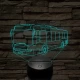 Személyre Szabható Busz Műanyagtalpas 3D LED Lámpa 