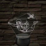 Ejtőernyős Nő - színváltós 3D LED Lámpa