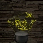 Ejtőernyős Nő - színváltós 3D LED Lámpa