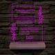 Nyugdíjazási Emléklámpa Személyre Szabott Szöveggel 3D LED 7 Színű Fa Talppal 