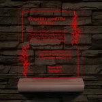 Nyugdíjazási Emléklámpa Személyre Szabott Szöveggel 3D LED 7 Színű Fa Talppal 
