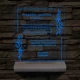 Nyugdíjazási Emléklámpa Személyre Szabott Szöveggel 3D LED 7 Színű Fa Talppal 