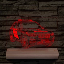 Rendőrségi rendszámos SUV fatalppal 7 színű 3D led lámpa