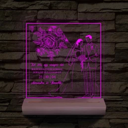 Boldogság szirmai fatalppal 7 színű 3D led lámpa
