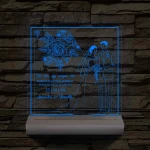 Boldogság szirmai fatalppal 7 színű 3D led lámpa