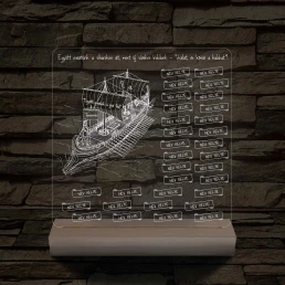 Egyedi Osztálygálya 3D LED Lámpa – Személyreszabható Pergamenes Nevekkel