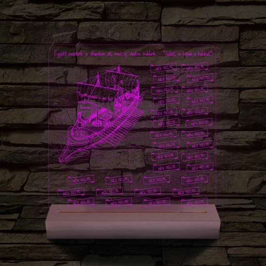 Egyedi Osztálygálya 3D LED Lámpa – Személyreszabható Pergamenes Nevekkel
