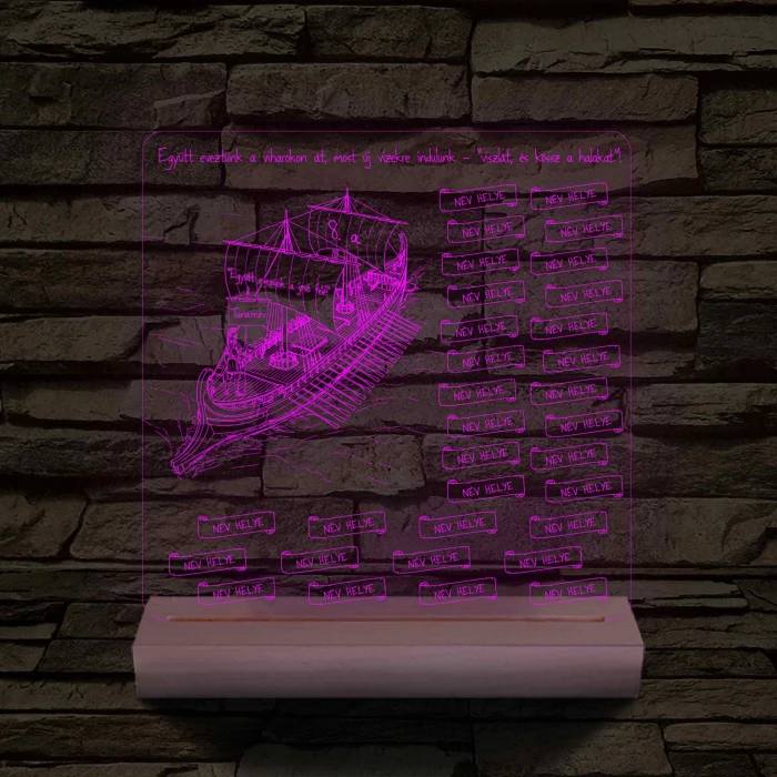 Egyedi Osztálygálya 3D LED Lámpa – Személyreszabható Pergamenes Nevekkel