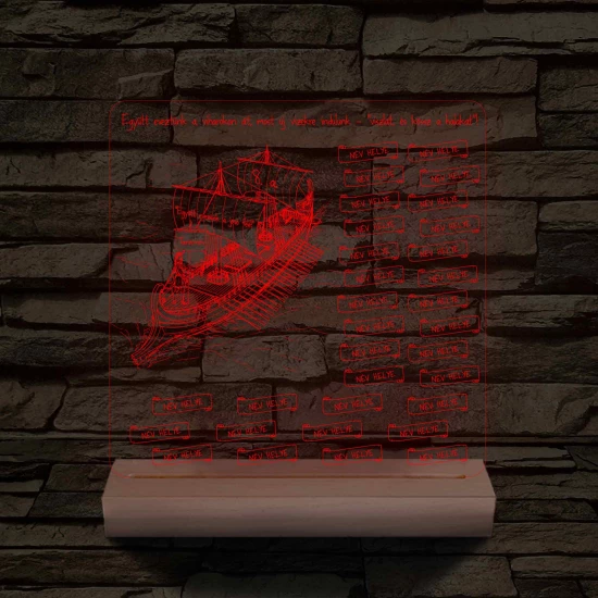 Egyedi Osztálygálya 3D LED Lámpa – Személyreszabható Pergamenes Nevekkel