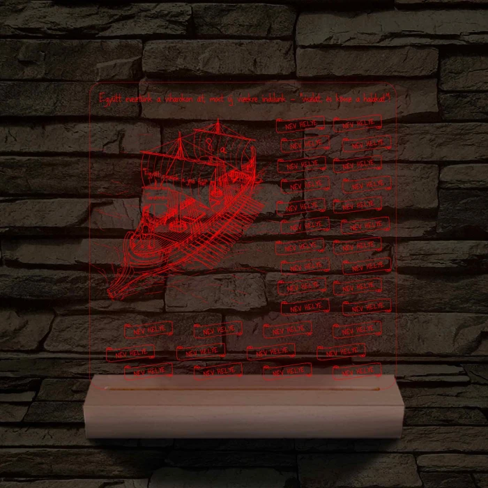Egyedi Osztálygálya 3D LED Lámpa – Személyreszabható Pergamenes Nevekkel