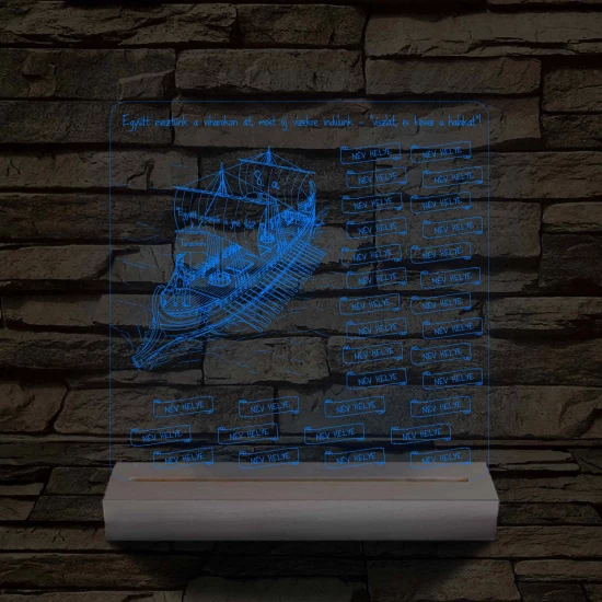 Egyedi Osztálygálya 3D LED Lámpa – Személyreszabható Pergamenes Nevekkel