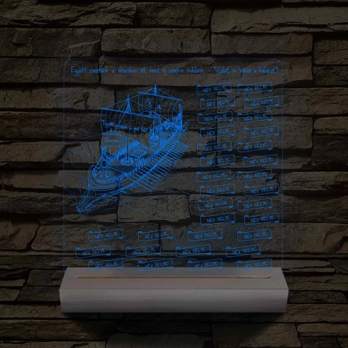 Egyedi Osztálygálya 3D LED Lámpa – Személyreszabható Pergamenes Nevekkel