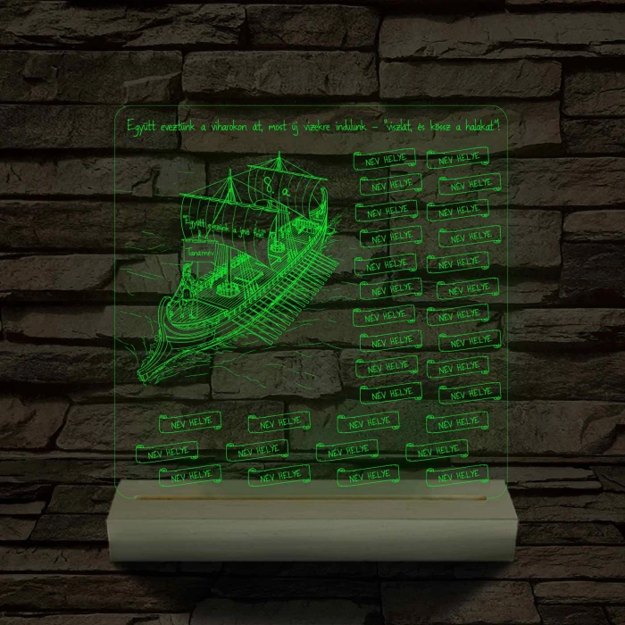 Egyedi Osztálygálya 3D LED Lámpa – Személyreszabható Pergamenes Nevekkel