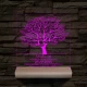 Leveles osztályfa fatalppal 7 színű 3D led lámpa