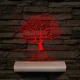 Leveles osztályfa fatalppal 7 színű 3D led lámpa