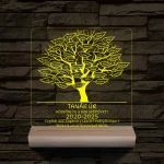 Leveles osztályfa fatalppal 7 színű 3D led lámpa
