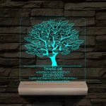Leveles osztályfa fatalppal 7 színű 3D led lámpa