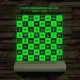 Sakk osztálytábla fatalppal 7 színű 3D led lámpa