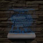 Lufis osztály személyre szabott, színváltós fatalppal 7 színű 3D led lámpa (az állatokon nem módosítunk!!)