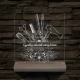Fodrászcsokor  személyre szabott fatalppal 7 színű 3D led lámpa