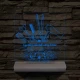 Fodrászcsokor  személyre szabott fatalppal 7 színű 3D led lámpa