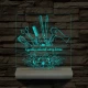 Fodrászcsokor  személyre szabott fatalppal 7 színű 3D led lámpa