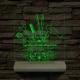 Fodrászcsokor  személyre szabott fatalppal 7 színű 3D led lámpa