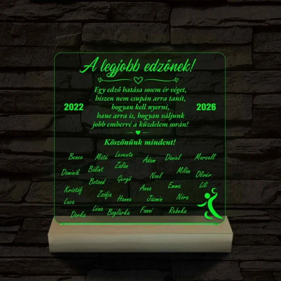 A legjobb edzőnek! - 7 színű 3D led lámpa