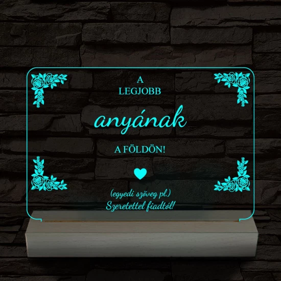 A legjobb anyának személyre szabott fatalppal 7 színű 3D led lámpa