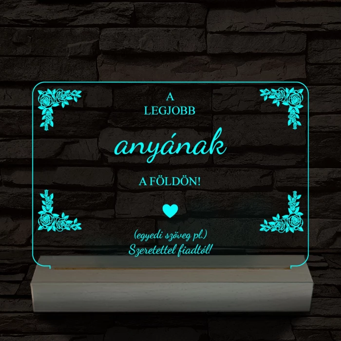 A legjobb anyának személyre szabott fatalppal 7 színű 3D led lámpa
