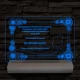 Nőnapi virágos-keretes egyedi személyre szabott 20 cm fa talppal 7 színű 3D led lámpa