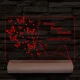 Nőnapi egyedi szöveggel személyre szabott 20 cm fa talppal 7 színű 3D led lámpa