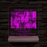 Szuper anyu egyedi szöveggel plusz fotóval személyre szabott választható méretű fatalppal 7 színű 3D led lámpa