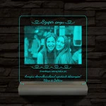 Szuper anyu egyedi szöveggel plusz fotóval személyre szabott választható méretű fatalppal 7 színű 3D led lámpa