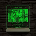 Szuper anyu egyedi szöveggel plusz fotóval személyre szabott választható méretű fatalppal 7 színű 3D led lámpa
