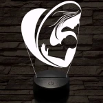 Anya és gyermeke 7 színű 3D led lámpa