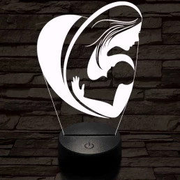 Anya és gyermeke 7 színű 3D led lámpa