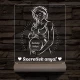 Szeretlek anya, egyedi fotógravírozás fatalppal 7 színű 3D led lámpa